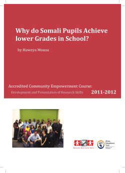 Why do Somali Pupils Achieve lower Grades in School? Achieve l