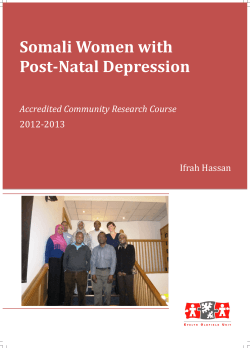 Somali Women with Post-Natal Depression