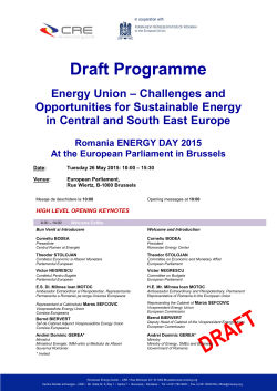 Draft Programme Energy Union â Challenges and