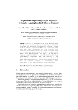 Requirements Engineering in Agile Projects: A Systematic Mapping
