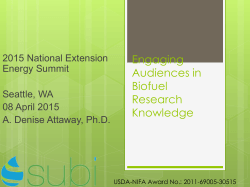 Engaging Audiences in Biofuel Research Knowledge
