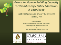Extension Role in Building Capacity For Wood Energy Policy