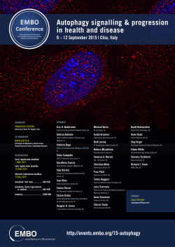 Autophagy signalling & progression in health and - Events