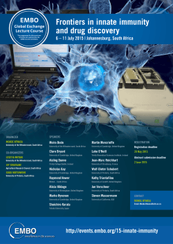 Frontiers in innate immunity and drug discovery 6 - Events