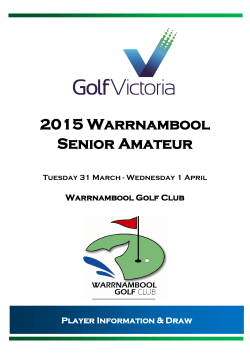 2015 Warrnambool Senior Amateur