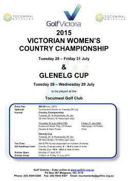 2015 Country Championship and Glenelg Cup Entry Form
