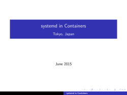 systemd in Containers - Tokyo, Japan