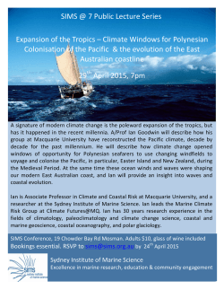 SIMS Public Lecture - Climate Windows for