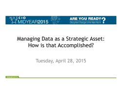 Managing Data as a Strategic Asset: How is that
