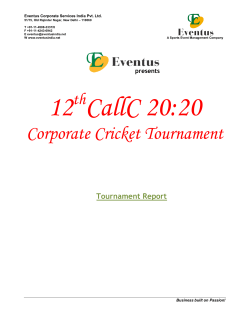 Tournament Report - Eventus Corporate Services India Pvt Ltd