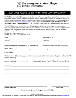 Direct PLUS Loan Request Form for Parents