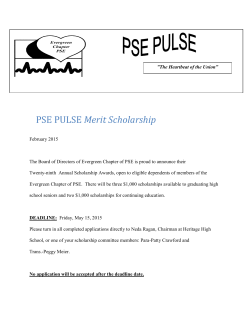 PSE PULSE Merit Scholarship - Evergreen Chapter â Public School