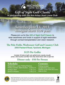 Gift of Sight Golf Classic Saturday, June 13, 2015