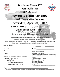 Boy Scout Troop 597 Amityville, PA 8th Annual Saturday, April 25