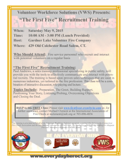 âThe First Fiveâ Recruitment Training