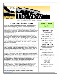 EVP May 2015 Newsletter - Escarpment View Public School