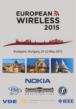 Detailed program - European Wireless 2015