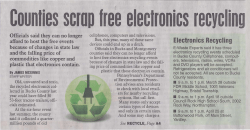 Counties scrop free electronics recycling - E