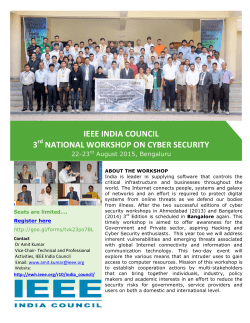3rd National Workshop on Cyber Security
