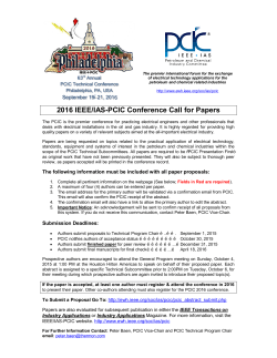 2016 IEEE/IAS-PCIC Conference Call for Papers