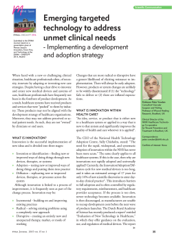 Emerging targeted technology to address unmet clinical needs