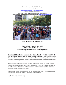 2015 Houston Beer Fest Vendor Packet