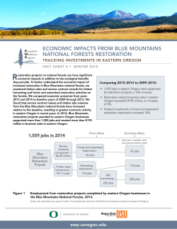 Economic Impacts from Blue Mountains National Forests Restoration