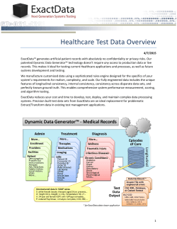 Healthcare Test Data Overview