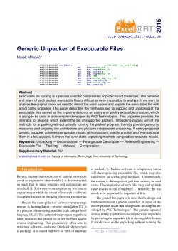 Generic Unpacker of Executable Files