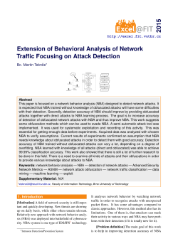 Extension of Behavioral Analysis of Network Traffic