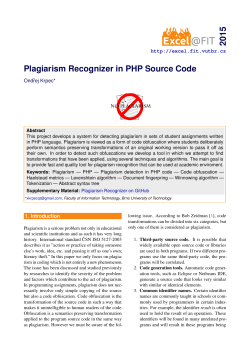 Plagiarism Recognizer in PHP Source Code
