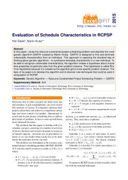Evaluation of Schedule Characteristics in RCPSP