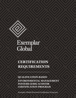 CERTIFICATION REQUIREMENTS