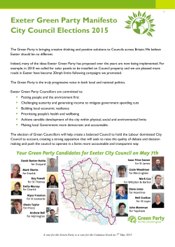 to read our Manifesto for Exeter City Council 2015