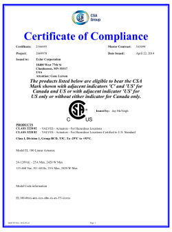CSA (US and Canada) Compliance for EL100