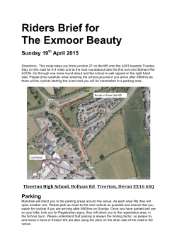 Riders Brief for The Exmoor Beauty Sunday 19th April 2015