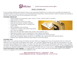 ISRAEL PACKING LIST If you`re already thinking about what to bring
