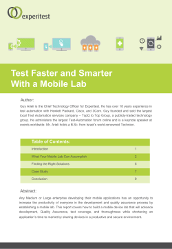 Test Faster and Smarter With a Mobile Lab
