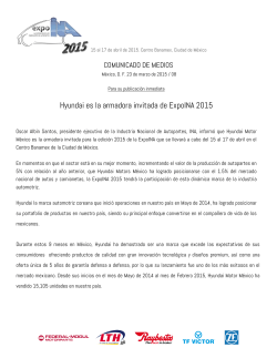 Hyundai es la armadora invitada de ExpoINA 2015