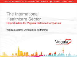 The International Healthcare Sector Opportunities for Virginia