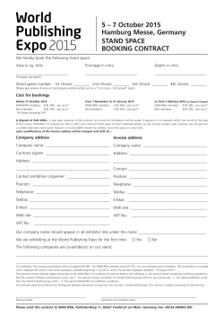 Stand space booking contract / Standbuchungsvertrag