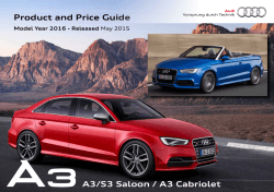 Product and Price Guide A3/S3 Saloon / A3 Cabriolet