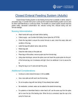 Closed Enteral Feeding System (Adults)