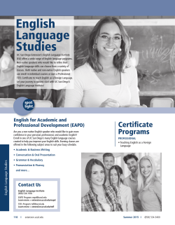 English Language Studies - UC San Diego Extension