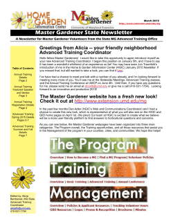 Master Gardener State Newsletter - University of Maryland Extension
