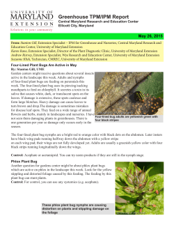 Greenhouse TPM/IPM Report - University of Maryland Extension
