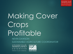 Making Cover Crops Profitable - University of Maryland Extension