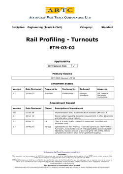 Rail Profiling - Turnouts - ARTC - Intranet