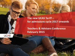 The new UCAS Tariff â for admissions cycle 2017 onwards