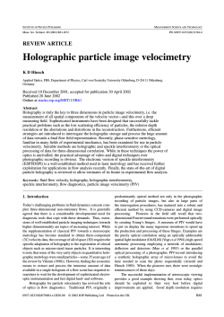 Holographic particle image velocimetry